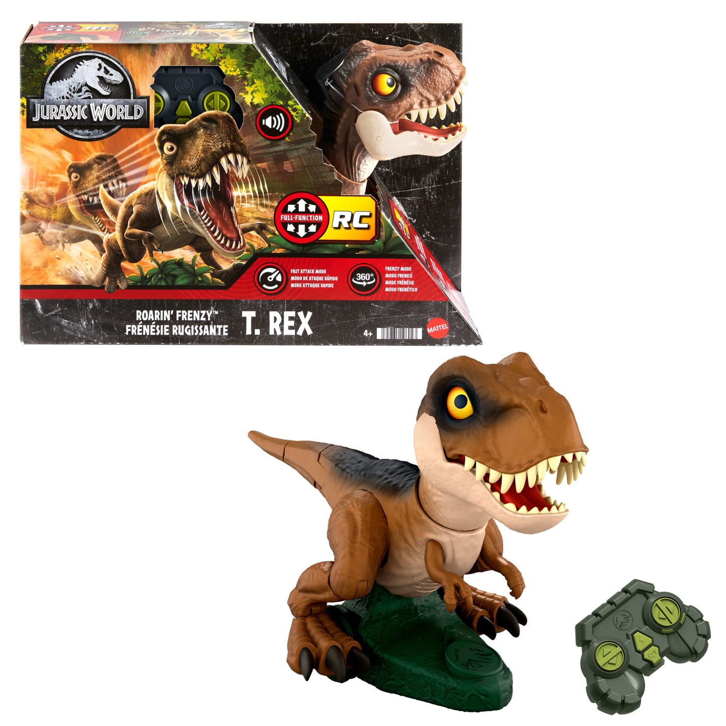 Jurassic World Dinossauro de Brinquedo Jurassic World T.Rex Fúria Rugidora R/C