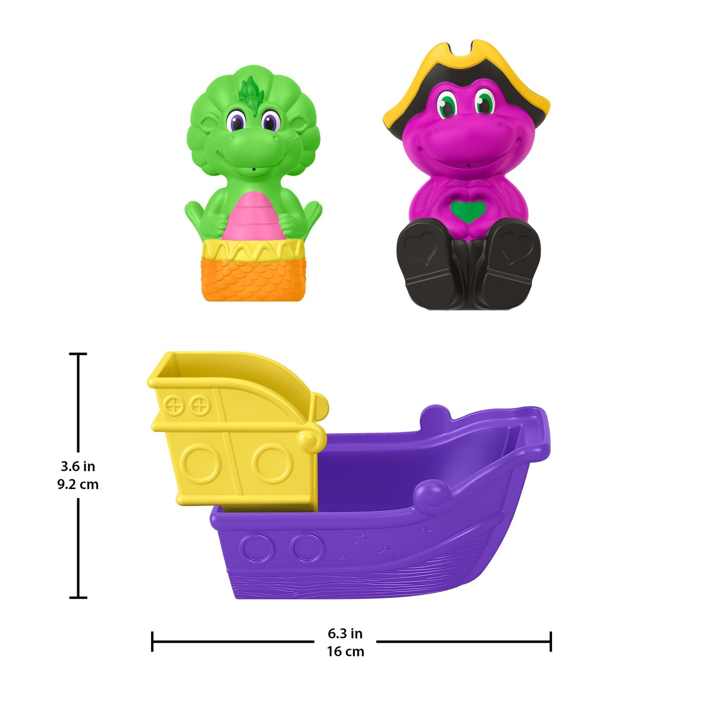 Fisher-Price Barney's World Water Fun Pirate Ship, 4-Piece Set For Water Play
